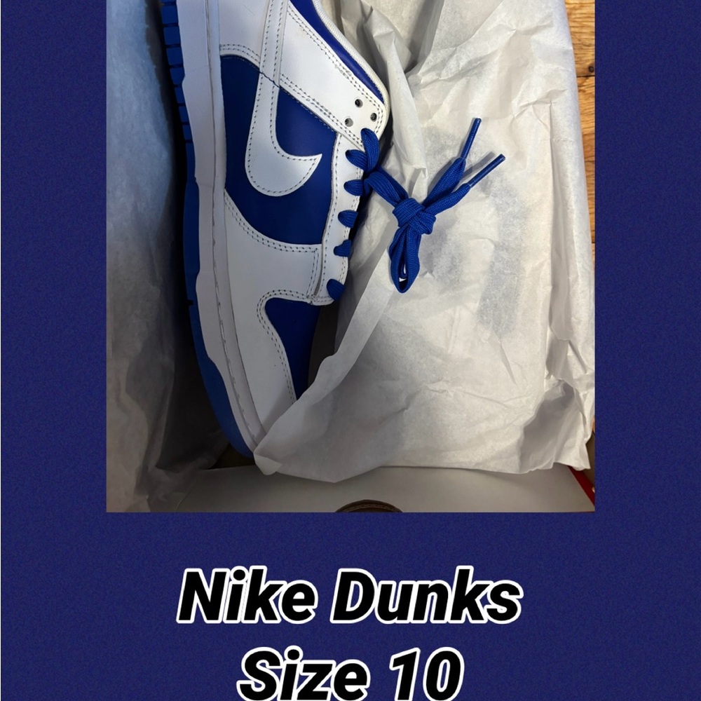 Nike Dunks Royal Blue and White Sneakers